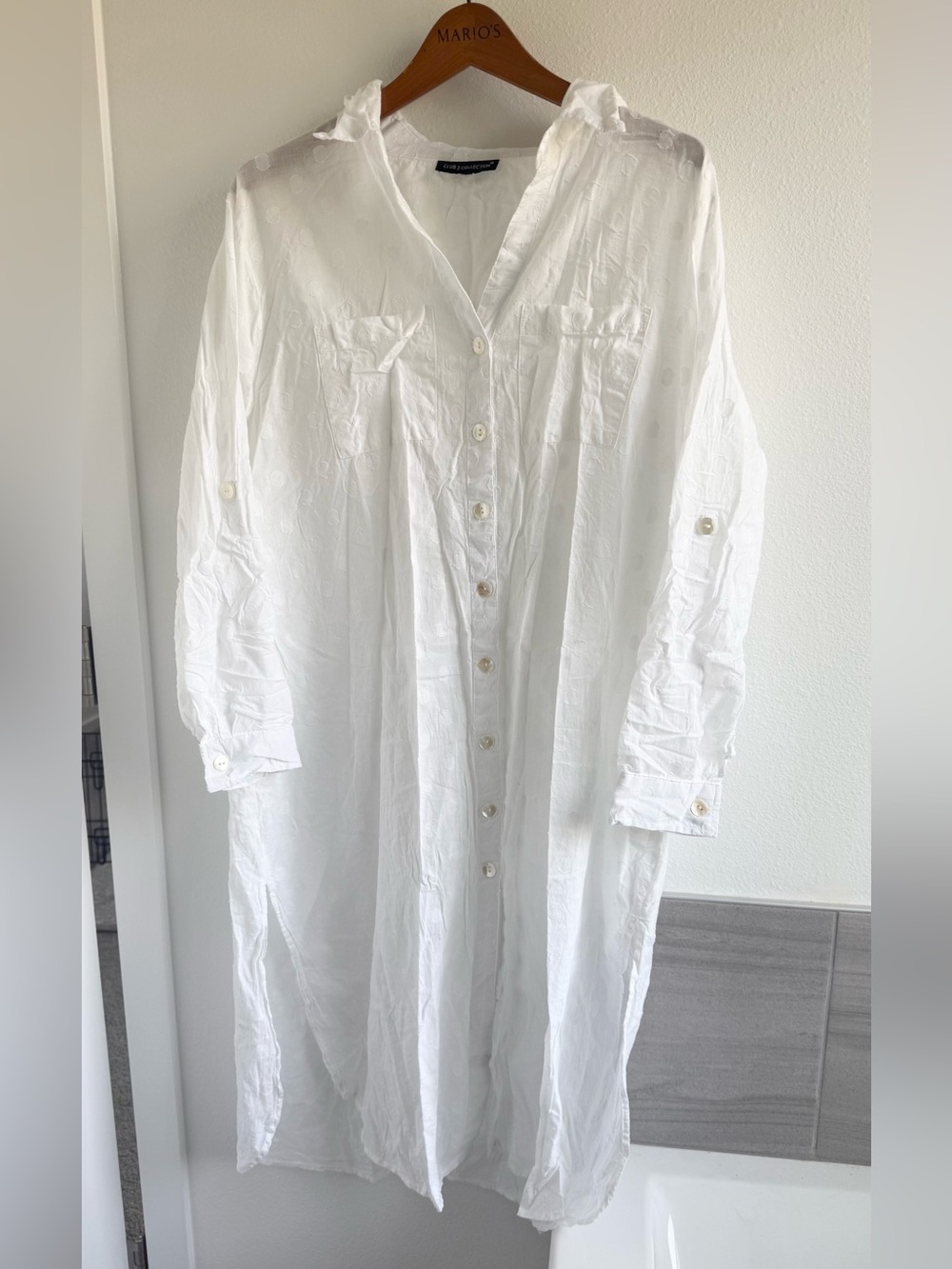 CLUB Z COLLECTION Swim Cover-Up Tunic in Bright White Size XL